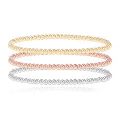 Set Three Mixed Gold Beaded Bracelet