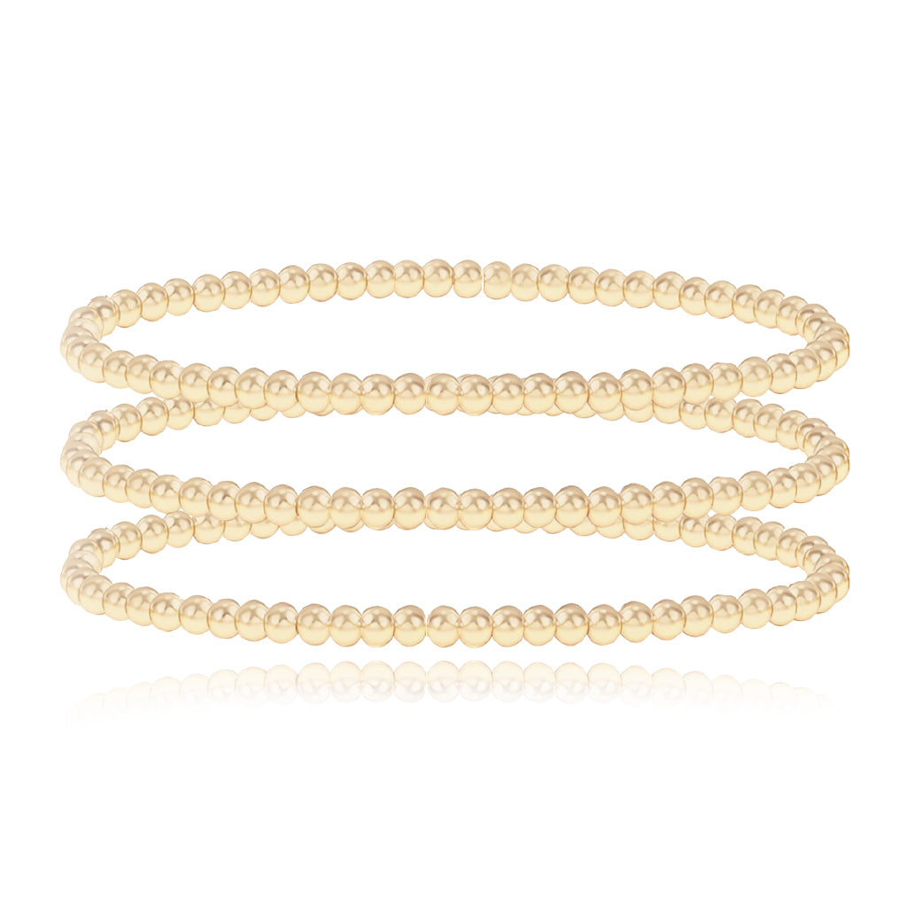 Set Three Gold Beaded Bracelet