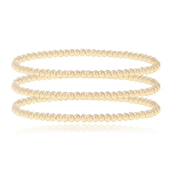 Set Three Gold Beaded Bracelet