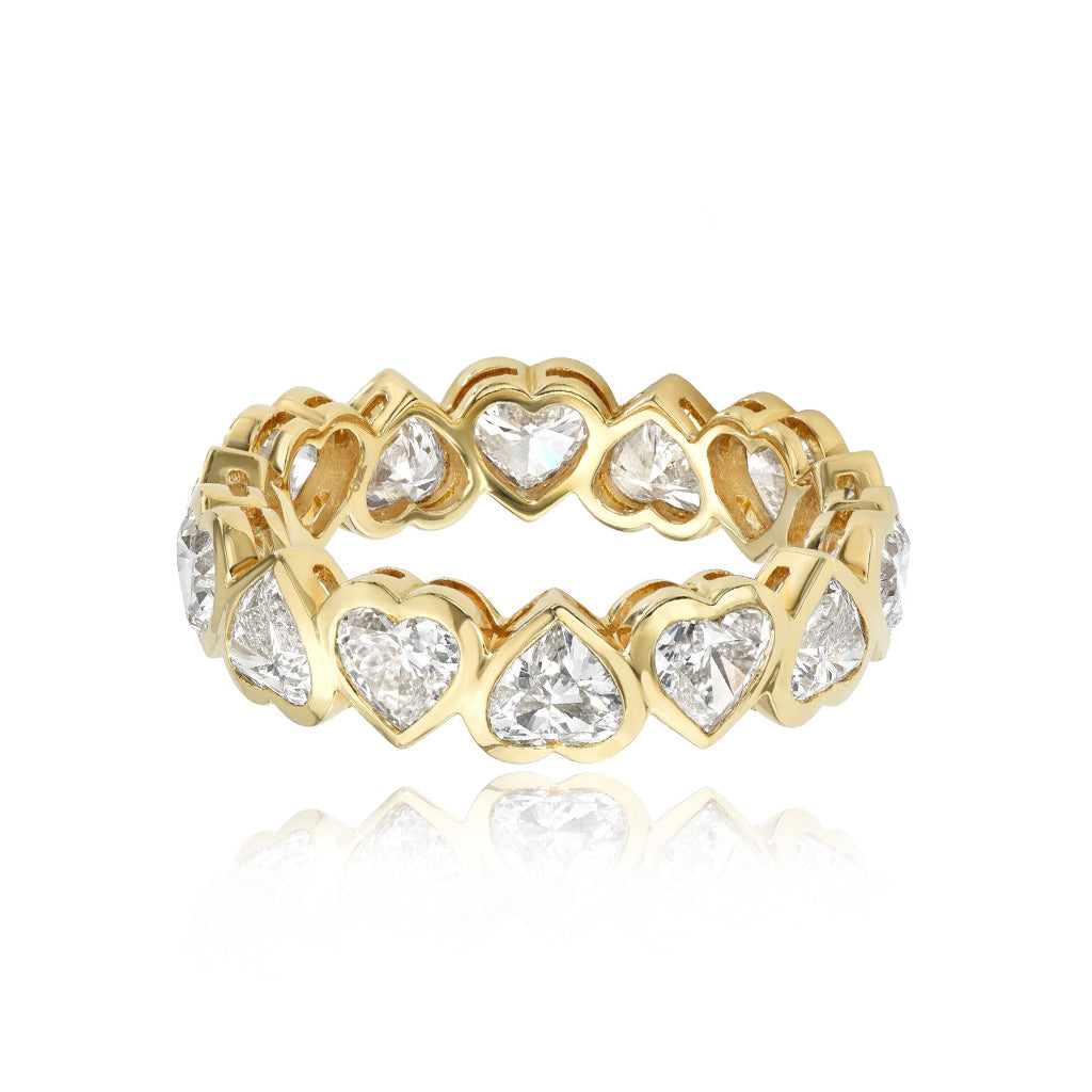 Bezel Bridal Heart Cut Eternity Ring