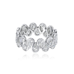 Bridal Bezel Up and Down Pear Eternity Ring