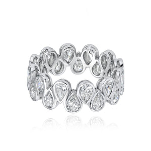 Bridal Bezel Ud and Down Pear Eternity Ring