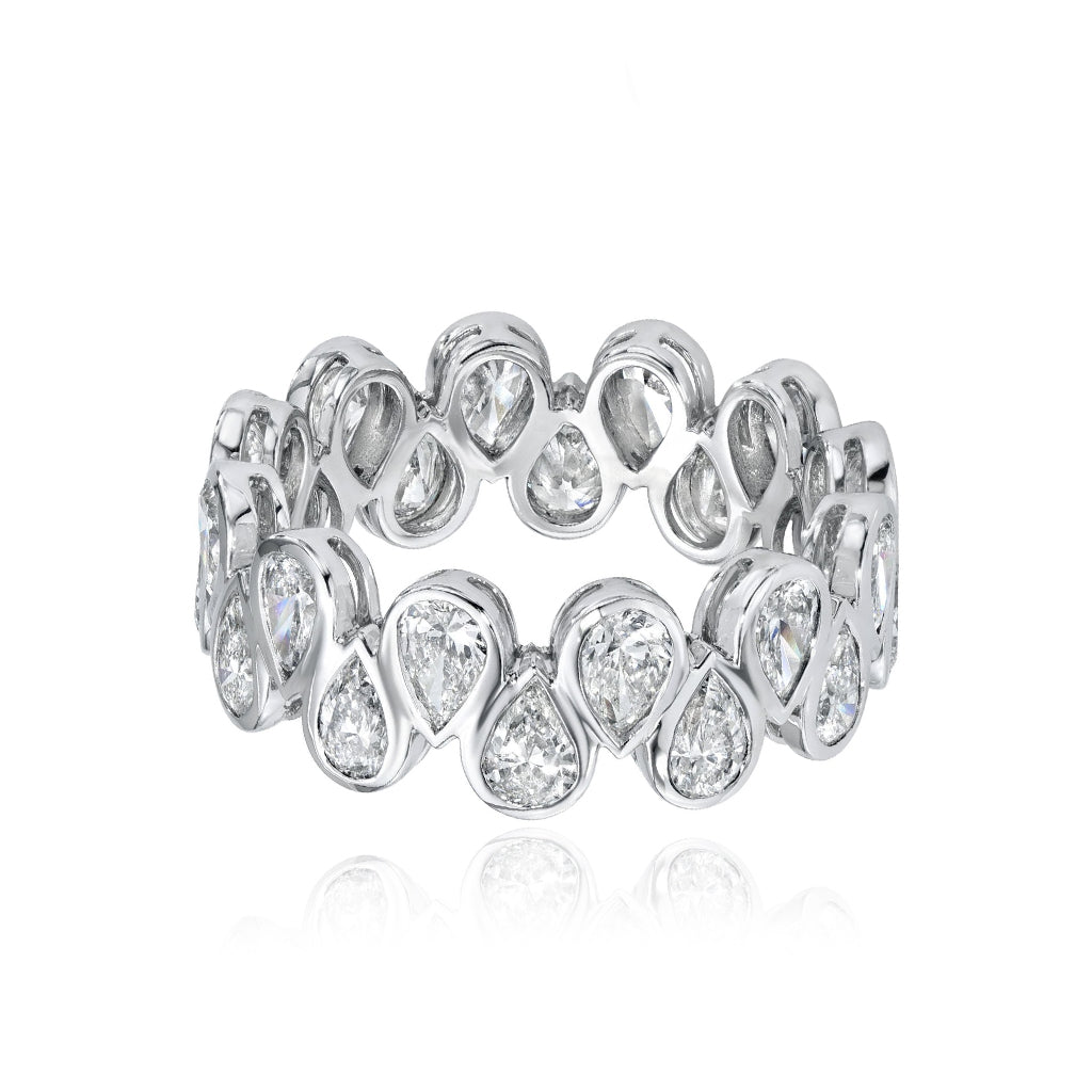 Bridal Bezel Ud and Down Pear Eternity Ring