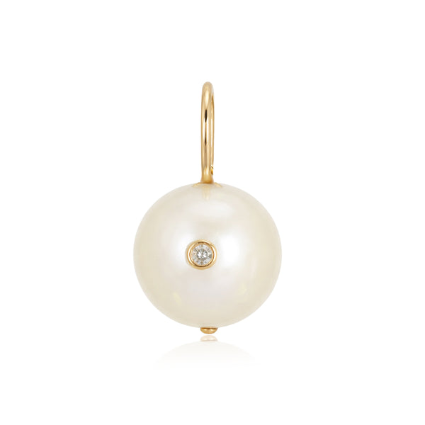 Bezel Diamond On Pearl Charm