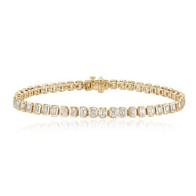 Load image into Gallery viewer, Emerald Cut Bezel Diamond Tennis Bracelet
