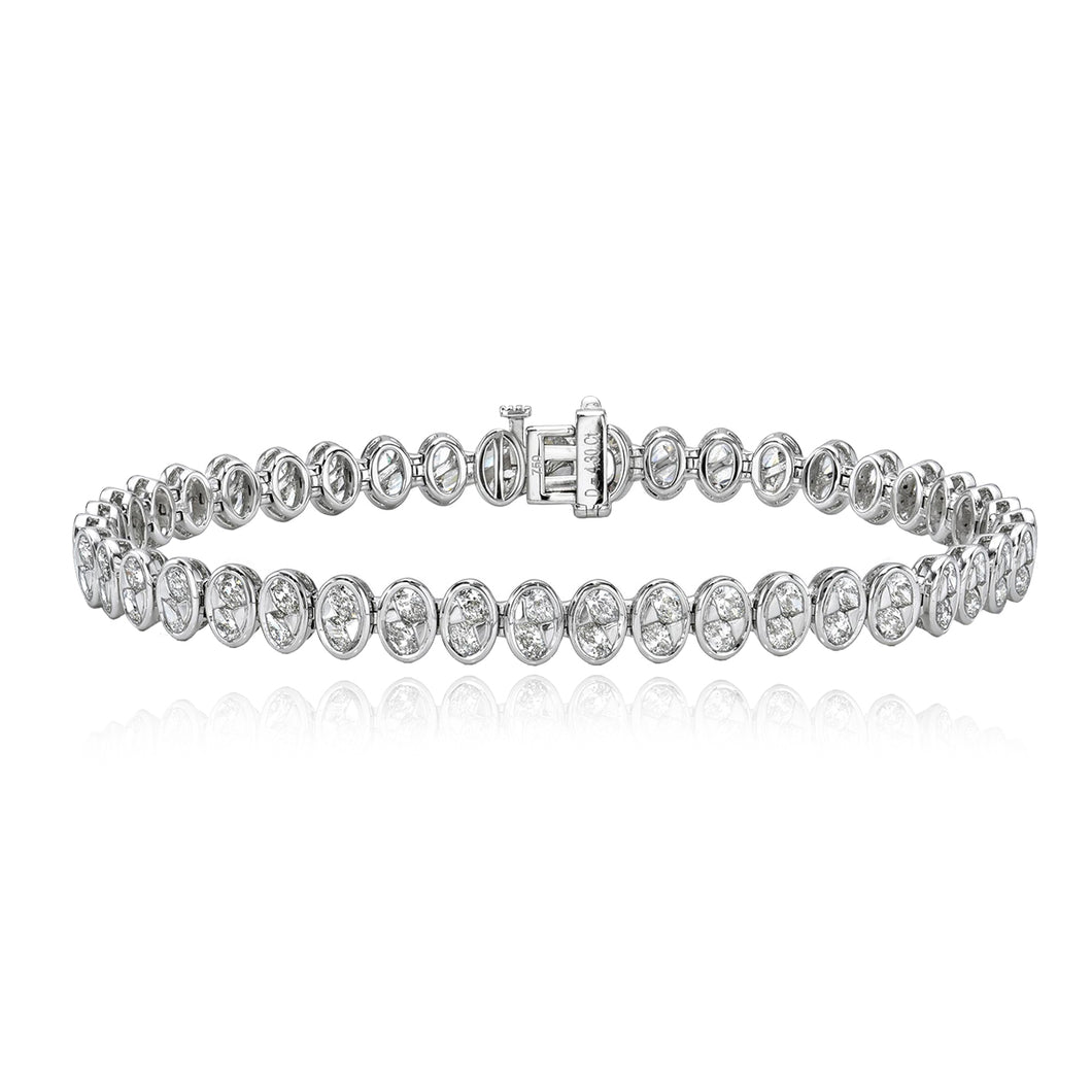 Oval Diamond Bezel Tennis Bracelet