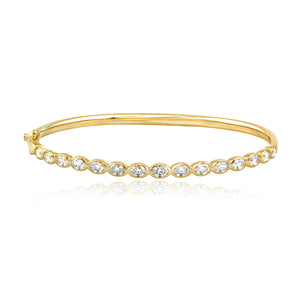 Bezel Oval Diamonds Bangle