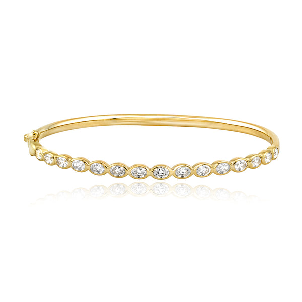 Bezel Oval Diamonds Bangle