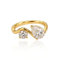 2 CT Two-Stone Lab Diamond Wavy Ring