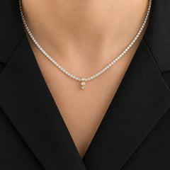 Bezel Round Diamonds Loop Charm