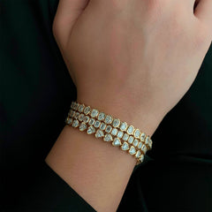 Emerald Cut Diamond Bezel Tennis Bracelet