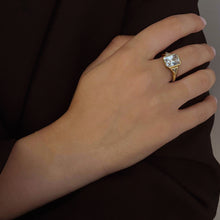 Load image into Gallery viewer, Bezel Trillion Diamond  Engagement Ring