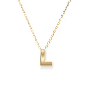 Block Initial Necklace