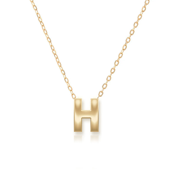 Block Initial Necklace