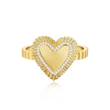 Load image into Gallery viewer, Large Fluted Pave Outline Heart Ring
