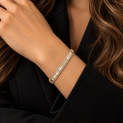 Border Pave Diamond Bangle