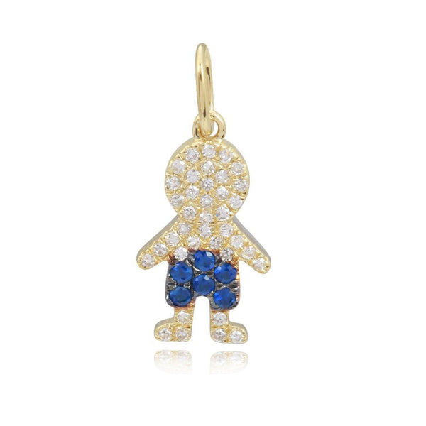 Boy Pave Gemstone Charm