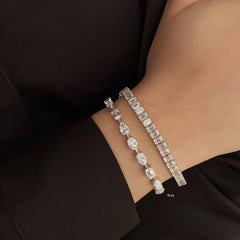 Multi Shape Diamond Bar-Linked Tennis Bracelet