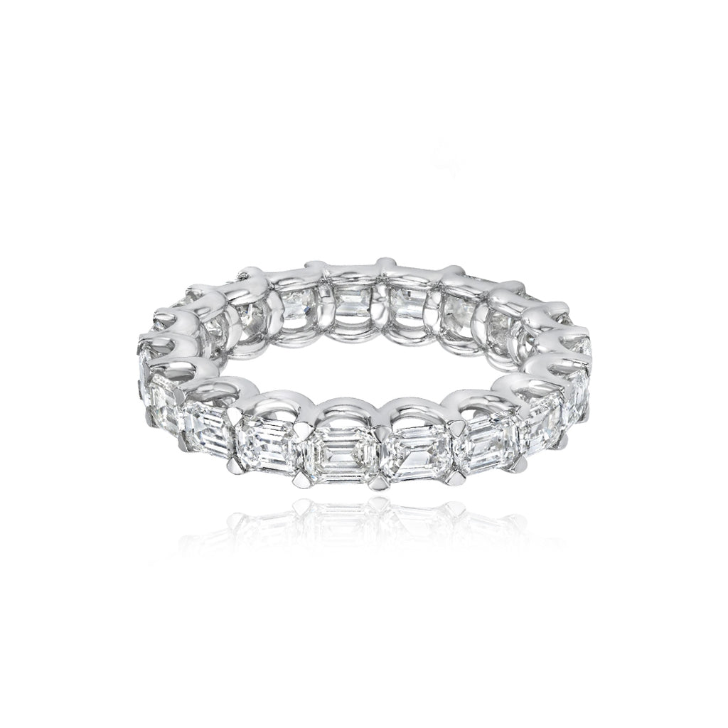 Horizontal Emerald Cut Diamond Eternity Ring