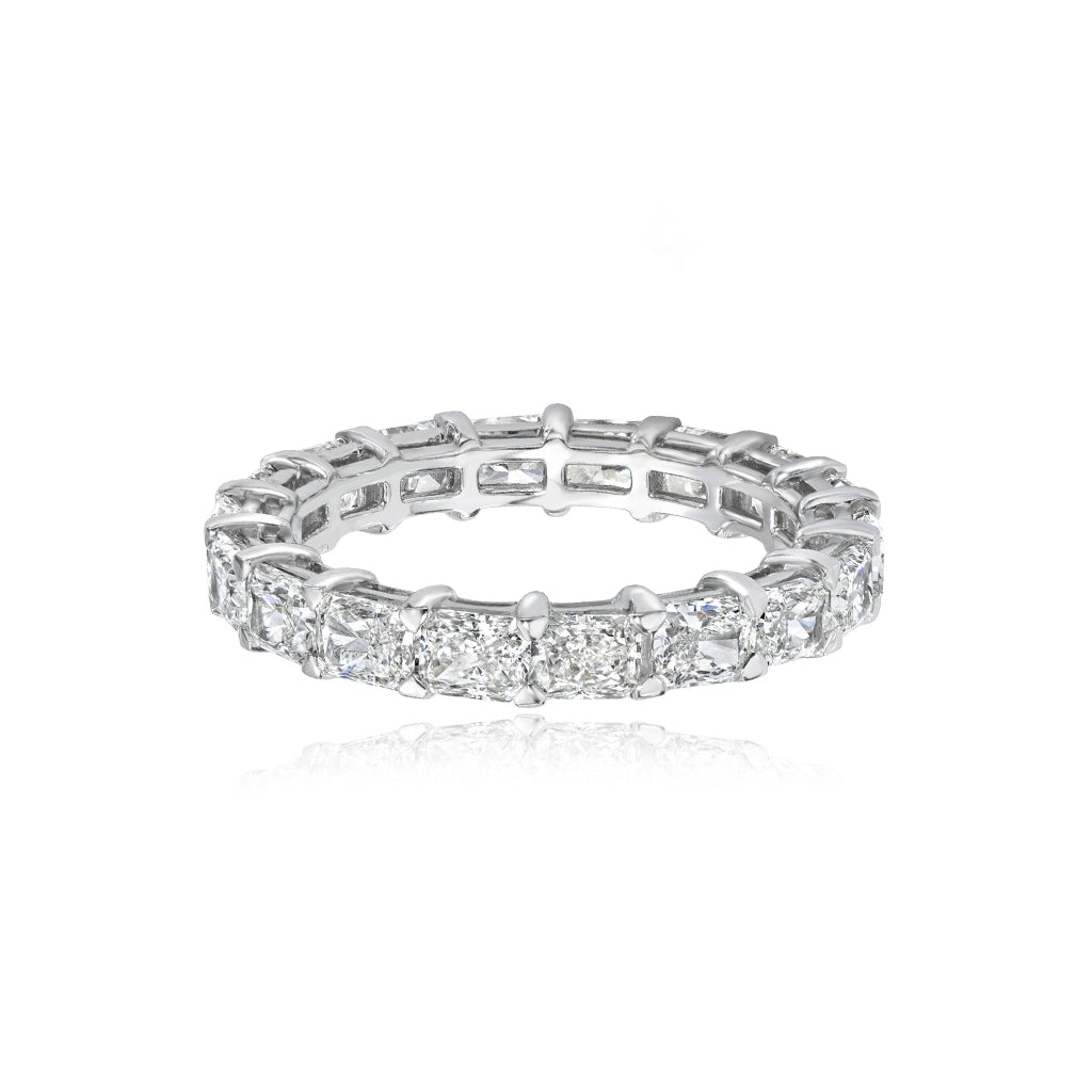Horizontal Radiant Cut Diamond Eternity Ring