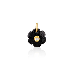 Small Center Diamond Flower Stone Charm