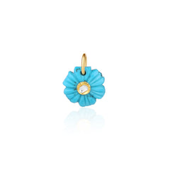 Small Center Diamond Flower Stone Charm