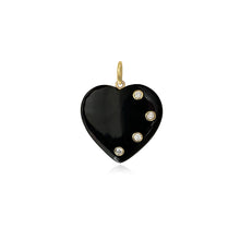 Load image into Gallery viewer, Large Four Diamond Heart Stone Charm
