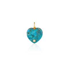 Small One Diamond Heart Stone Charm