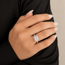Load image into Gallery viewer, Thick Diamond Pave Band Engagement Ring