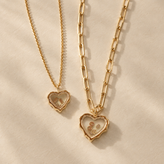Wavy Heart Glass Locket Charm