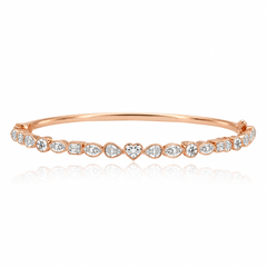 Horizontal Multi Shape Diamond Bangle
