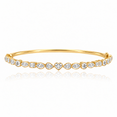 Horizontal Multi Shape Diamond Bangle