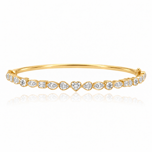 Horizontal Multi Shape Diamond Bangle