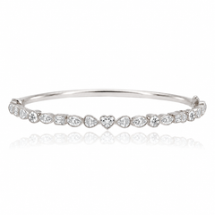 Horizontal Multi Shape Diamond Bangle