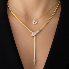 Multi Shape Three Diamond Necklace