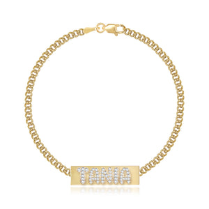 Gold Plate Personalized Cuban Bracelet