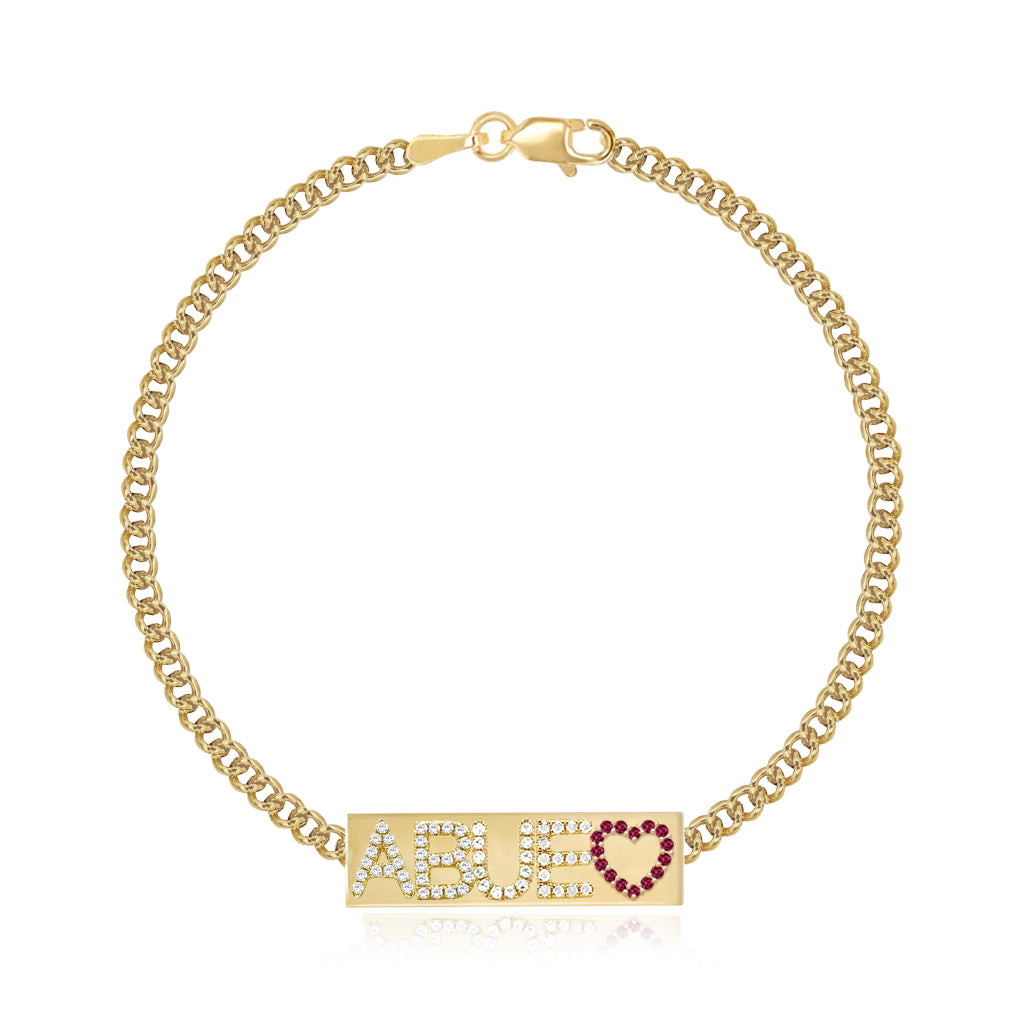 Gold Plate Personalized Cuban Bracelet