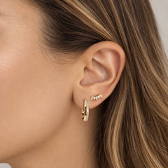 Geometric Baguette Gold Hoop