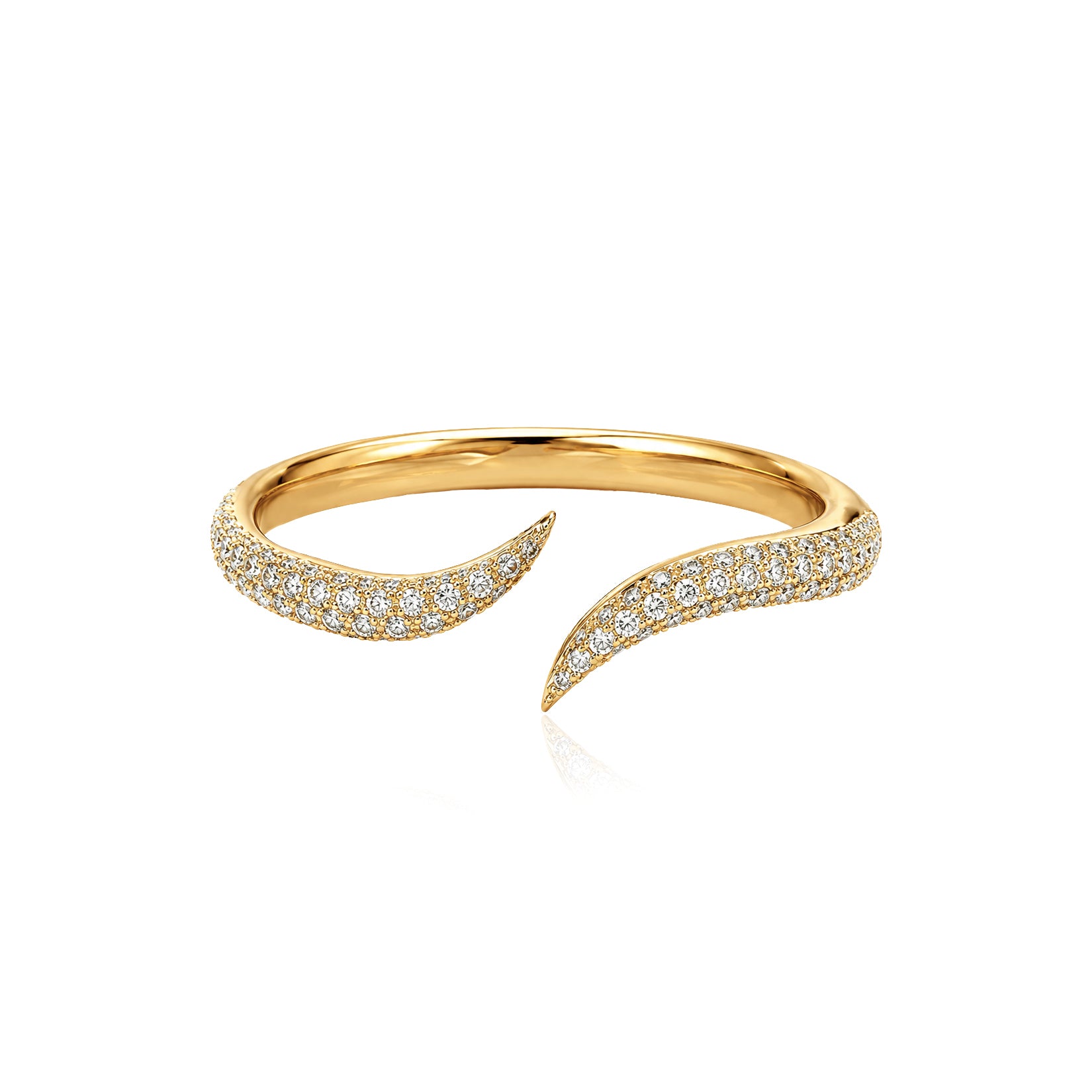 Curved Pave Claw Ring