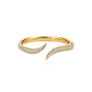 Curved Pave Claw Ring