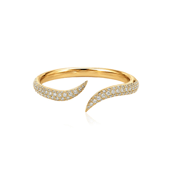 Curved Pave Claw Ring