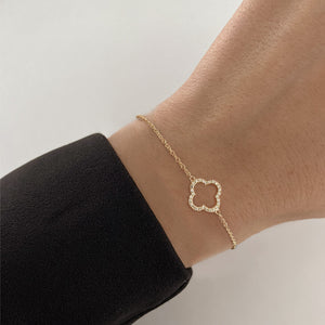 Cutout Pave Clover Bracelet