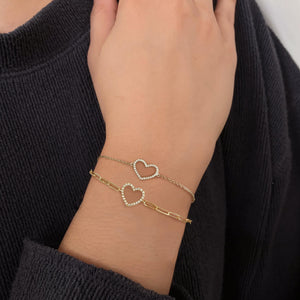 Cutout Pave Heart Bracelet