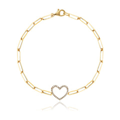 Cutout Pave Heart Bracelet