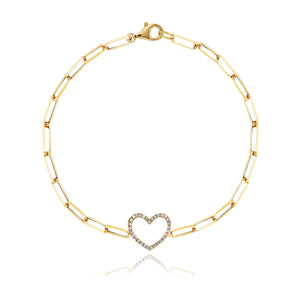 Cutout Pave Heart Bracelet