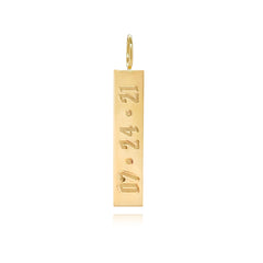 Large Engravable Gold Plate Charm