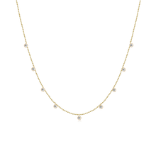 Load image into Gallery viewer, Dangling Diamond Bezels Ball Necklace
