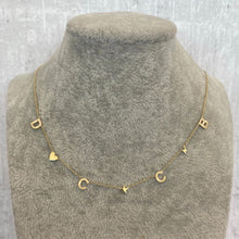 Load image into Gallery viewer, Dangling Diamond Initial Necklace with Charms
