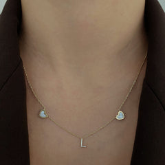 Dangling Initial Necklace with Charms