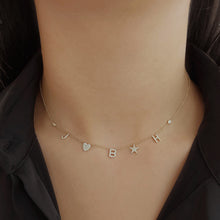 Load image into Gallery viewer, Dangling Initial Necklace with Charms
